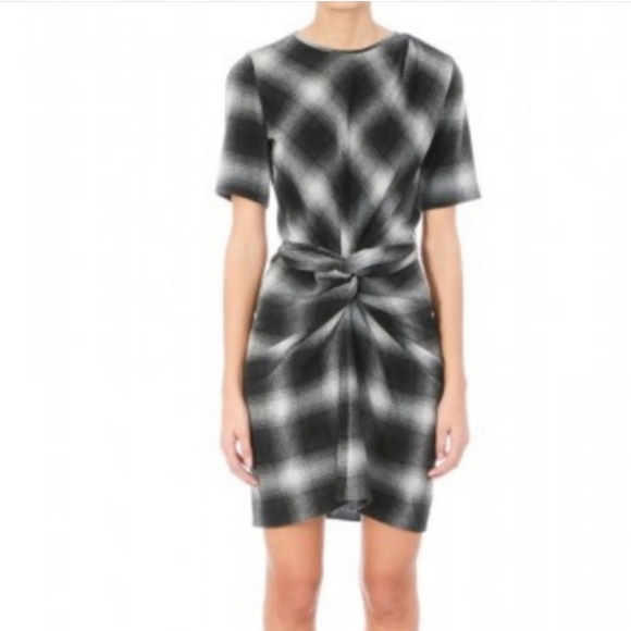 Isabel Marant Womens Wool Blend Short Sleeve Knee-length Plaid Dress Size 34 (2) - Picture 11 of 11